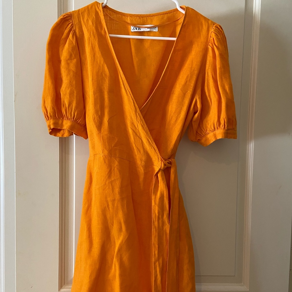 Zara Orange Wrap Dress